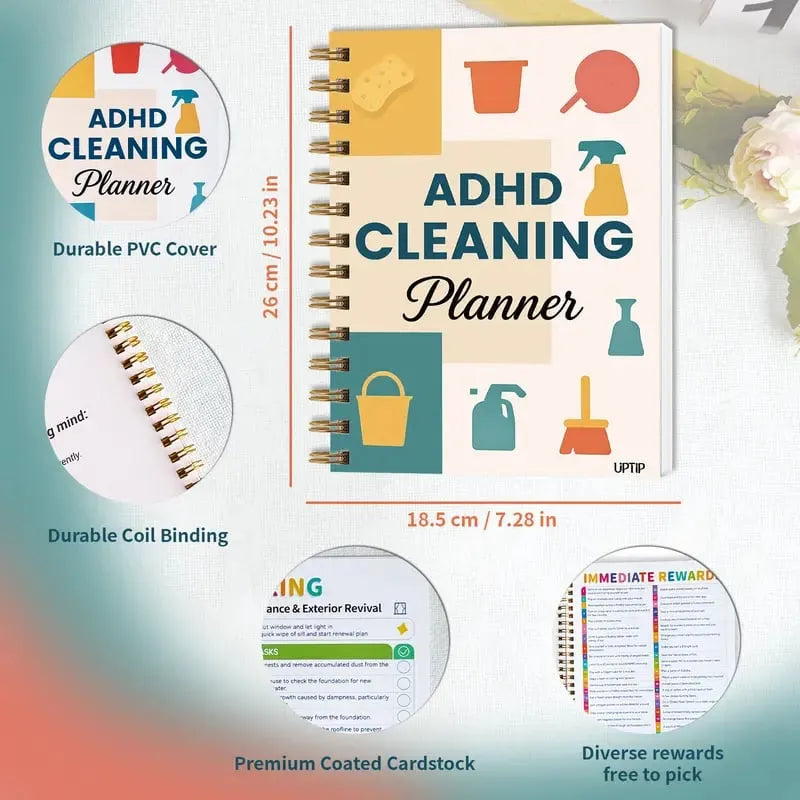 🧠2026 ADHD Cleaning Planner📕Turn Chaos into Calm, One Tiny Step at a Time