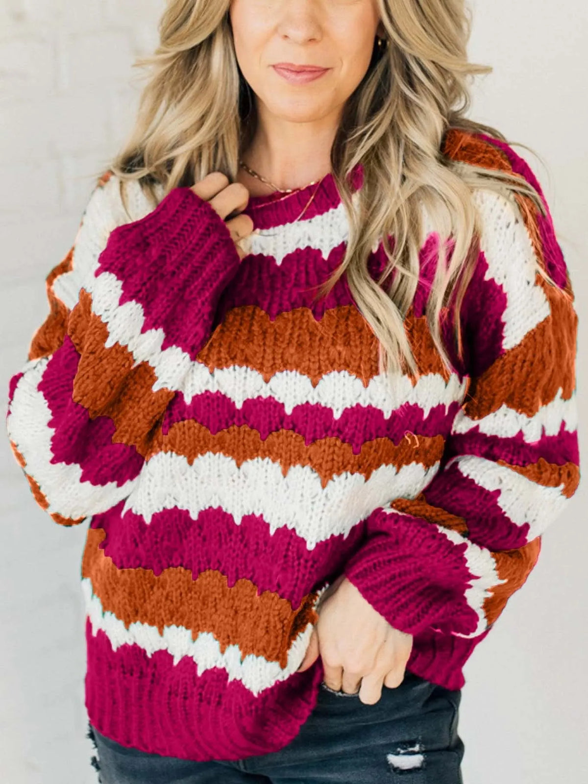 Christmas themed Scalloped Holiday Sweater