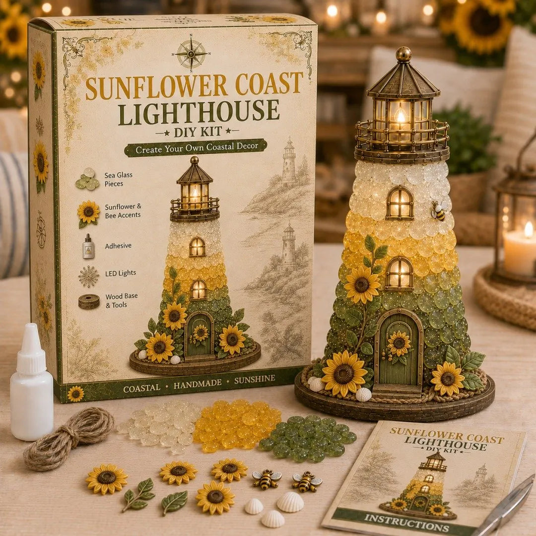 🔥 HOT SALE 🔥⏳ Last Day 49% OFF – 🌊 Beginner-Friendly DIY Lighted Sea Glass-Style Lighthouse Kit Collection | Complete Kit with Sea Glass-Style Pieces, LED Lights & Step-by-Step Guide Included 💕