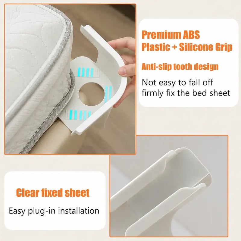 🔥 HOT SALE 🔥4-Pack Heavy Duty Bed Sheet Clips, Locking Mattress Corner Holders🛏️