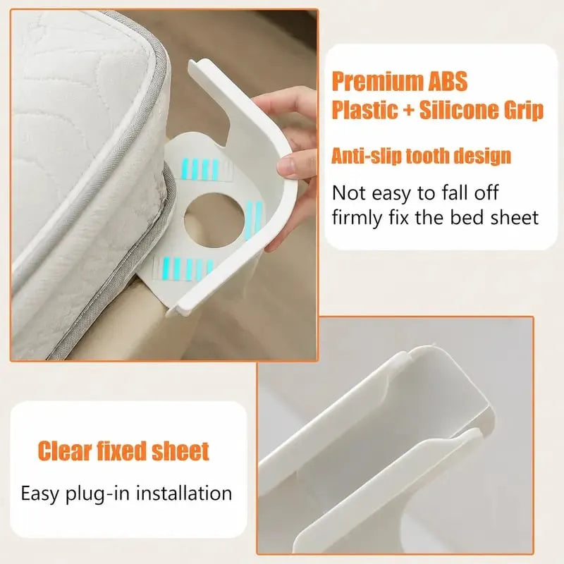 🎉4-Pack Heavy Duty Bed Sheet Clips, Locking Mattress Corner Holders🛏️