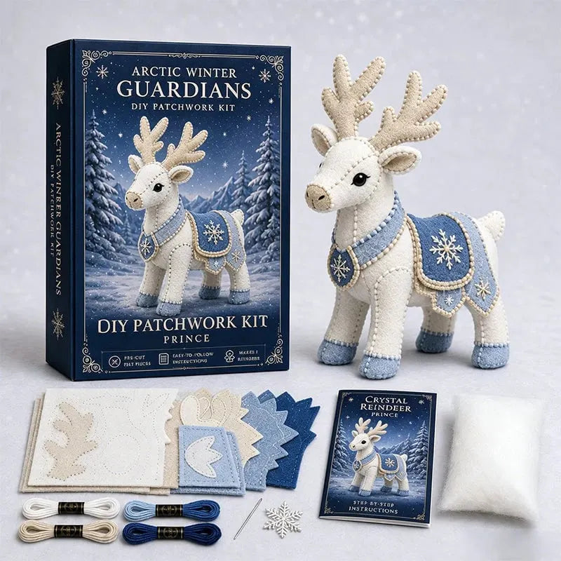 🔥HOT SALE🔥DIY Ice Dragon Felt Patchwork Kit Arctic Winter Guardian Sewing Set