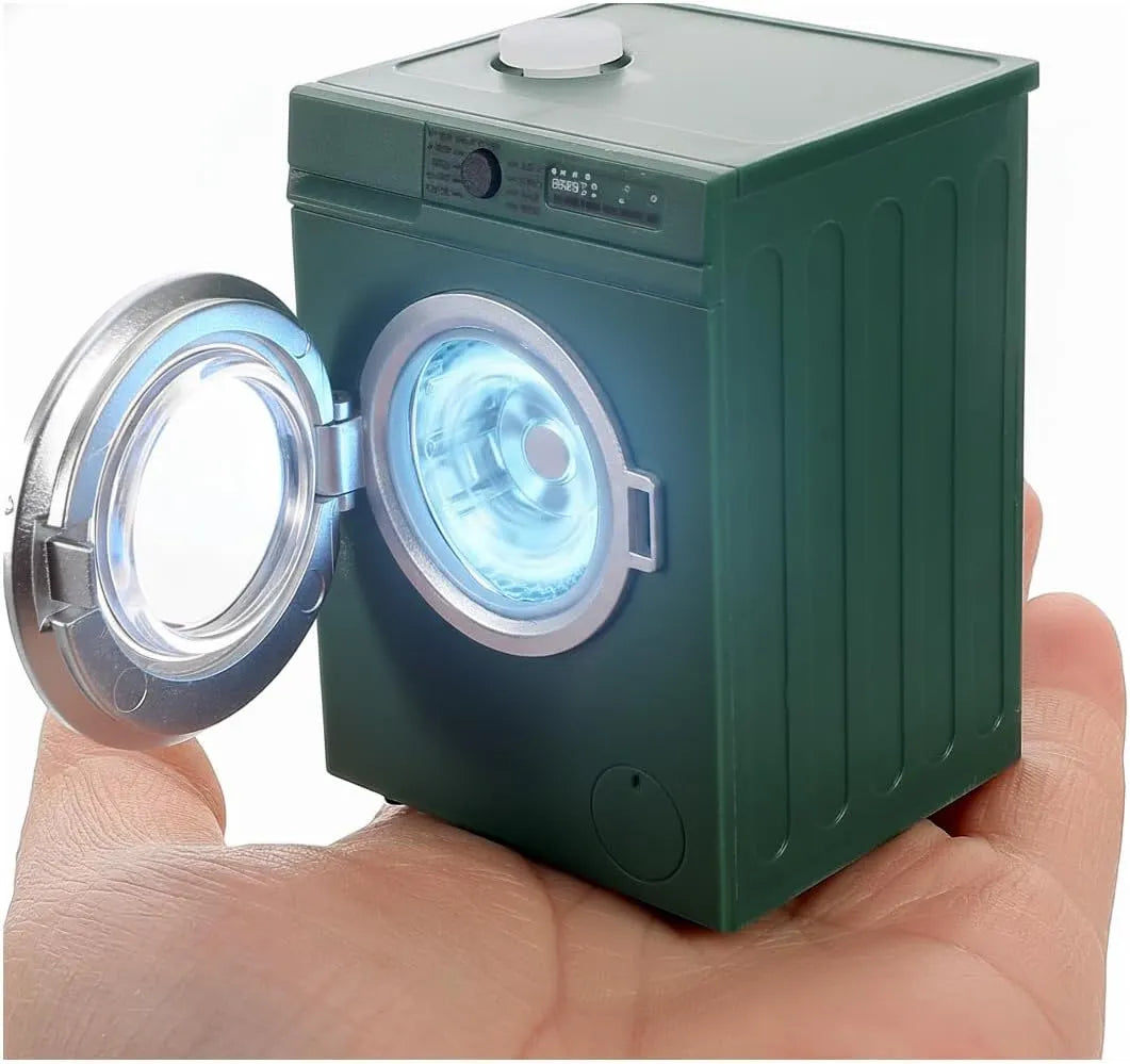 🌀Mini Washing Machine Model - Real Rotating Drum Design, 1:12 Dollhouse Miniature Washing Machine