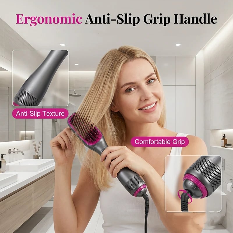 🔥 HOT SALE 🔥🔥LAST DAY 49% OFF🔥💇‍♀️3-in-1 Ionic Hair Dryer Brush ✨ One Step Hot Air Styling Brush for Straightening, Drying & Curling