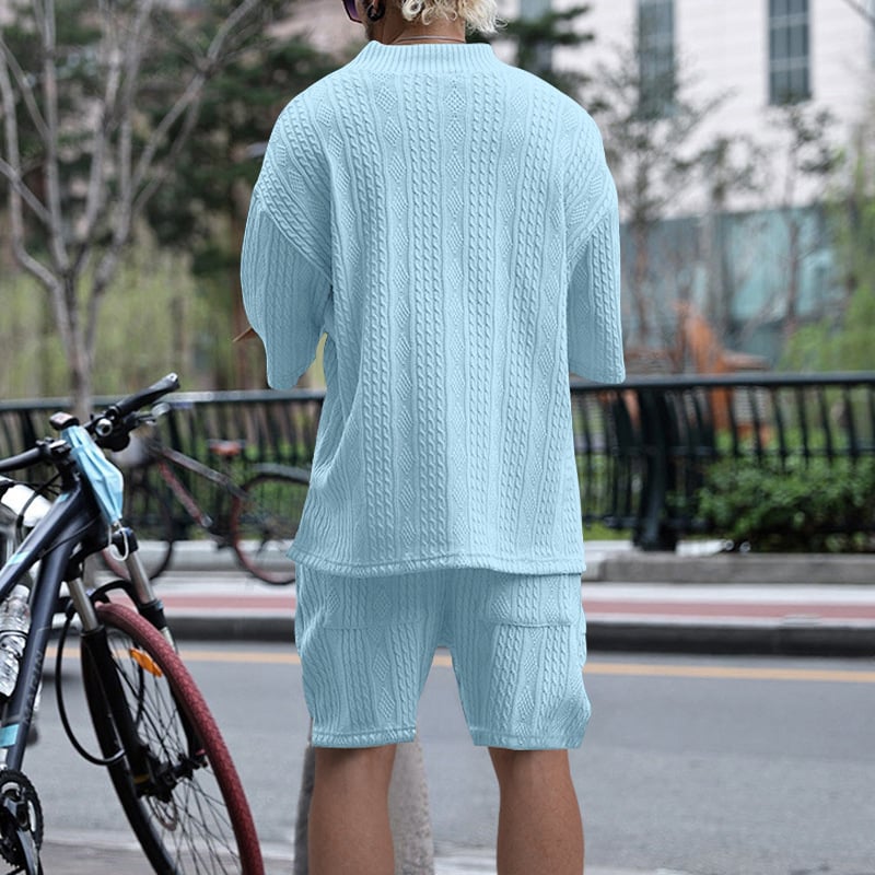 Casual Cable Knit T-shirt Set