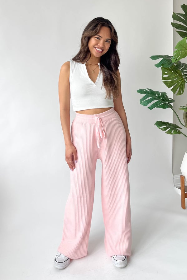 Striped Wide Leg Knit Casual Pants (Buy 2 Free Shipping)