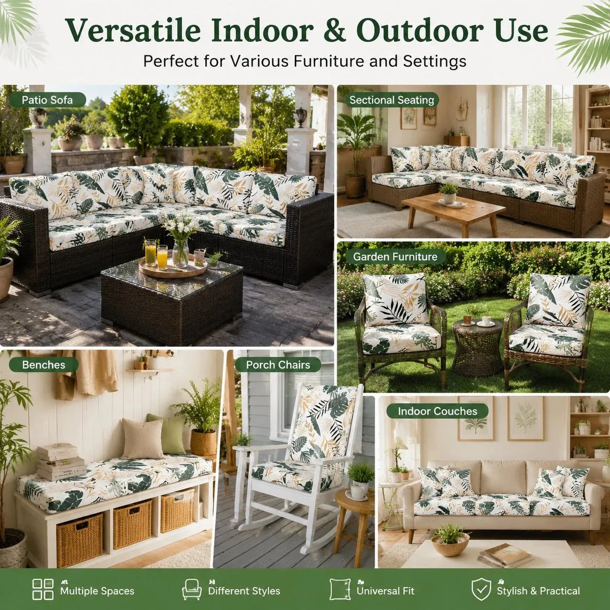 🔥HOT SALE🔥🛋️ Outdoor Patio Sofa Cushion Covers 🔥Free Shipping Worldwide
