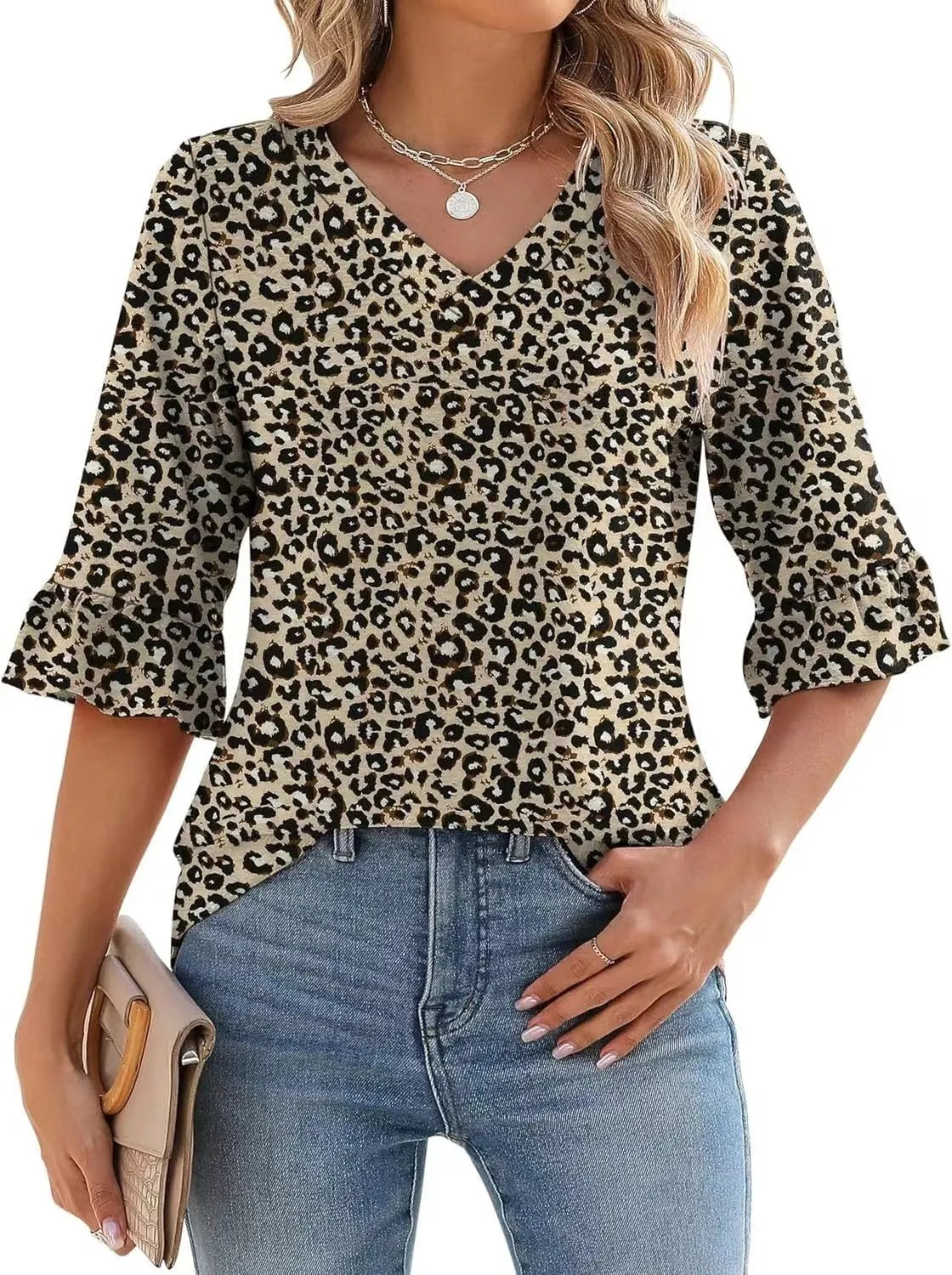 🔥New Products 🔥 Women's Elegant Ruffle Sleeve V-Neck Top