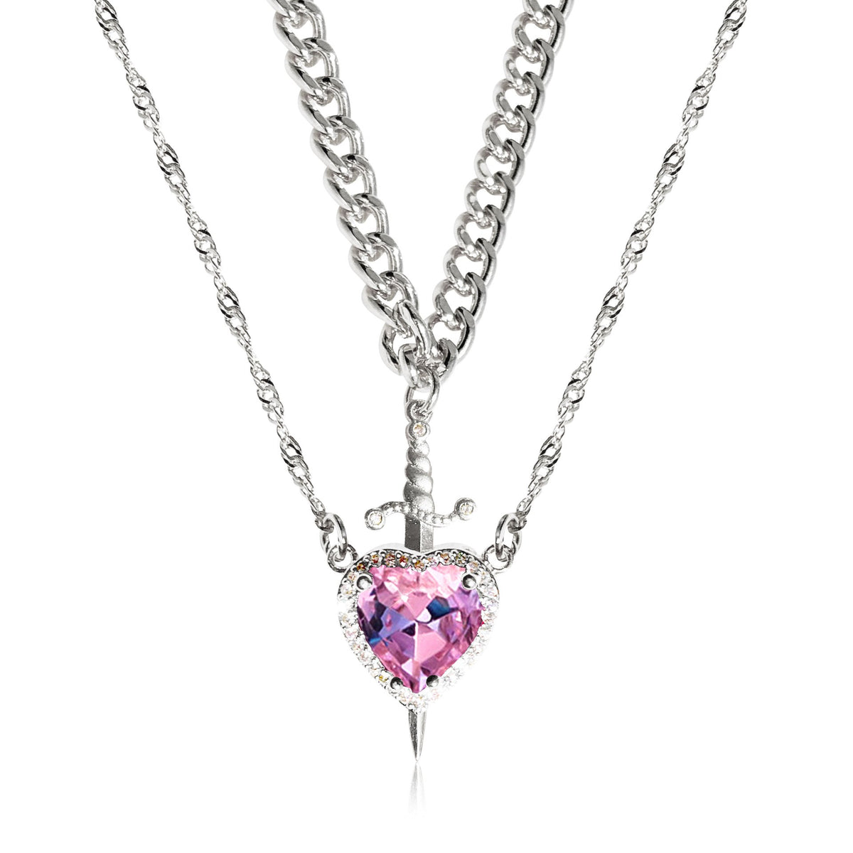 🔥LAST DAY 50% OFF - 💕GM Heart & Sword Promise Necklace His / Hers Set