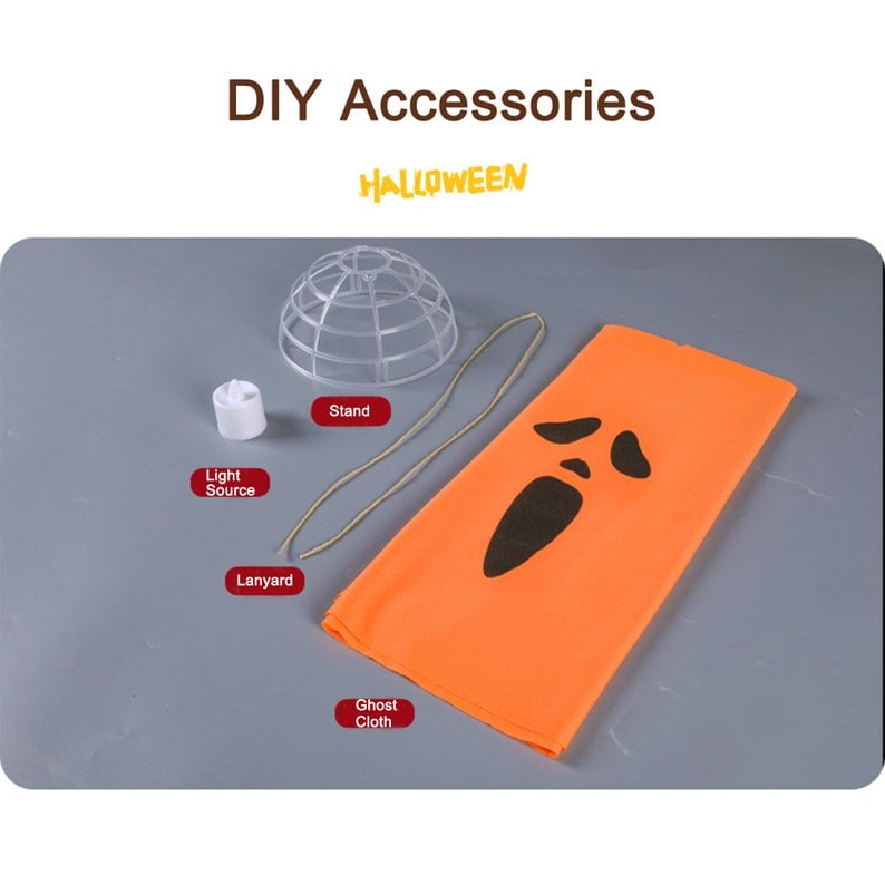 (🎃HALLOWEEN PRE SALE - 49% OFF) Halloween Pumpkin Cloth Lantern,DIY LED Fabric Lantern