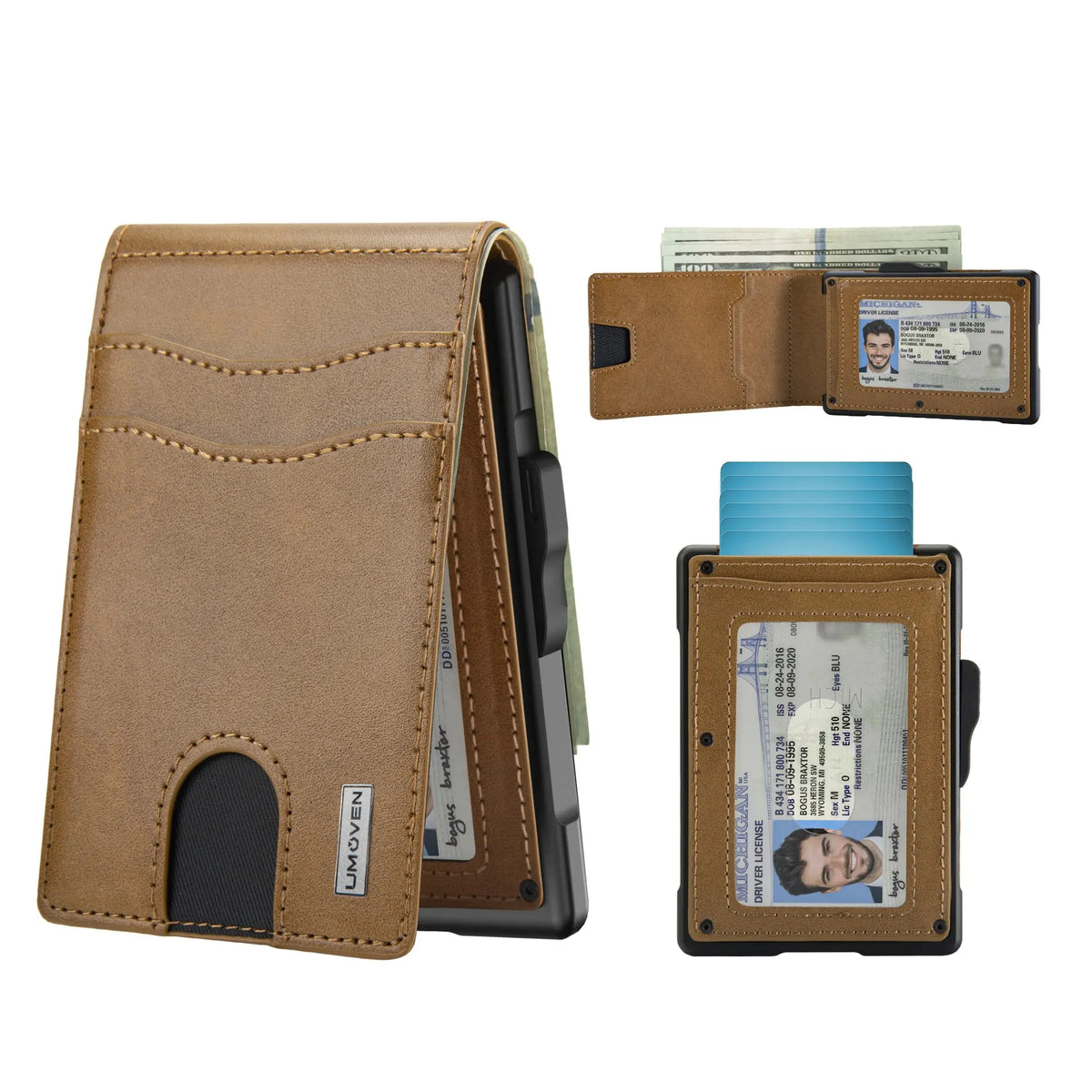 🔥 HOT SALE 🔥LAST DAY SALE 49% OFF-🔥Minimalist Pop-Up Wallet for Men – RFID Blocking Aluminum Card Holder with Cash Slot, ID Window & Leather Front Pocket