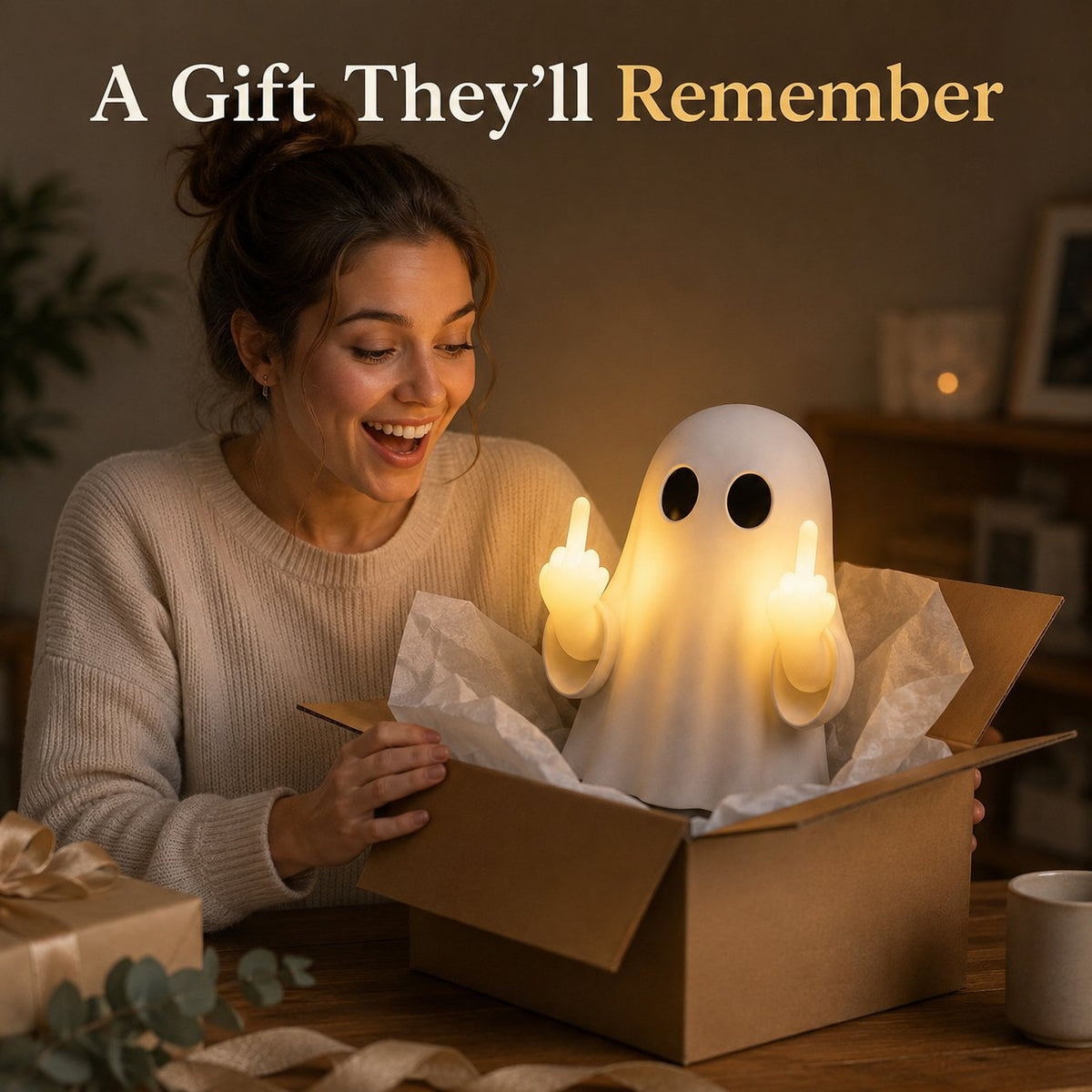 Minimalist Ghost Ambient Light Cute Spooky Halloween Lamp For Viral Aesthetic Indoor Decor