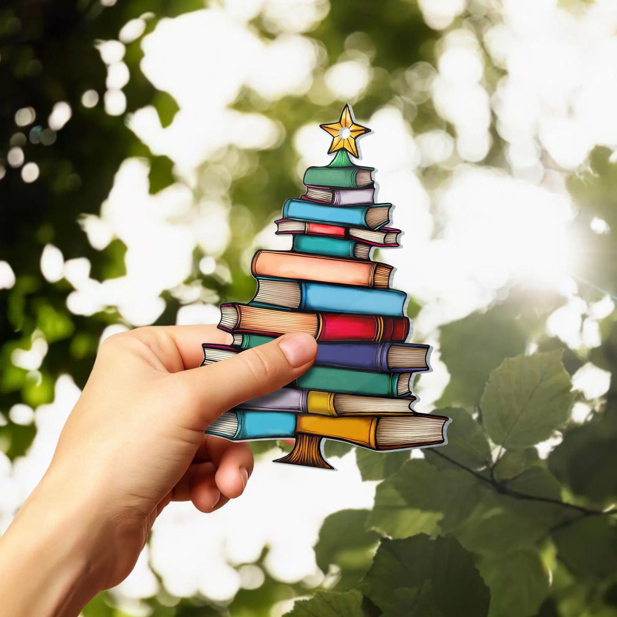🔥LAST DAY 50% OFF - 🎄📚✨Christmas Book Tree Suncatcher Ornament