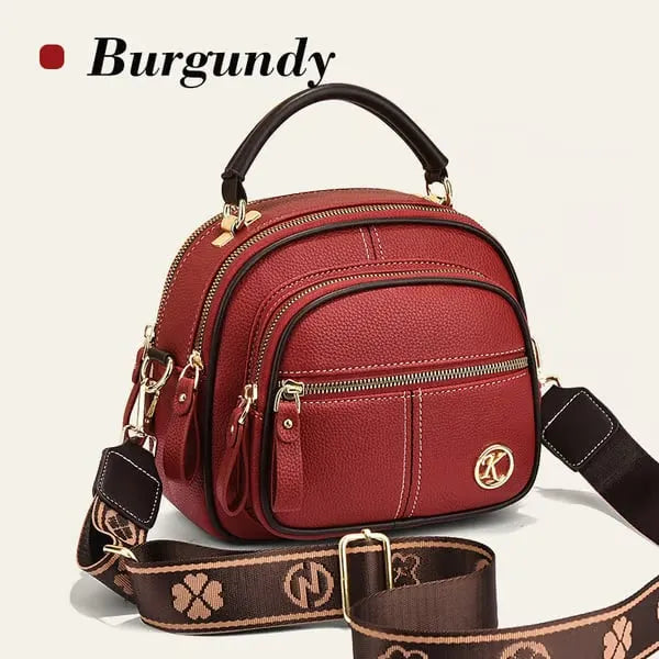 Multifunctional Compartments Adjustable Leather Crossbody Bag