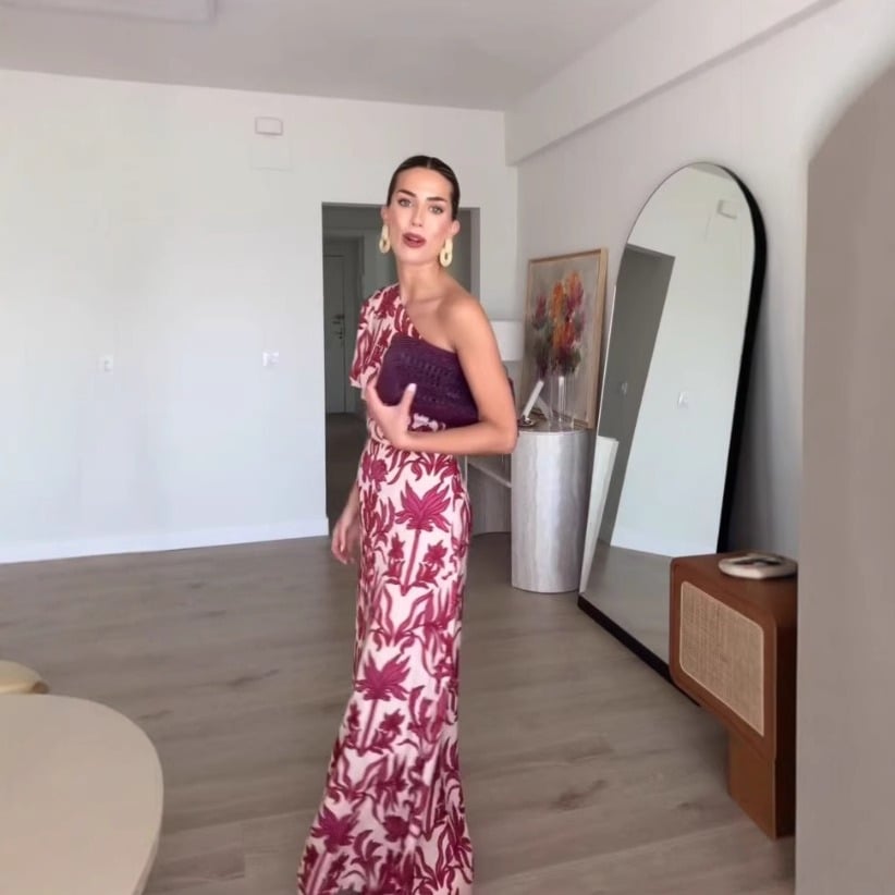 Two-Way Off-Shoulder Print Dress