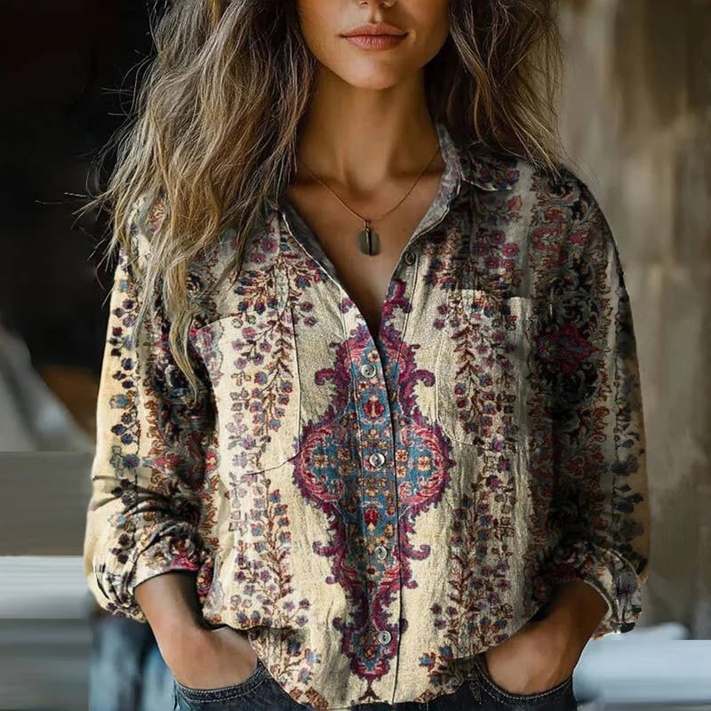Printed Vintage Blouse