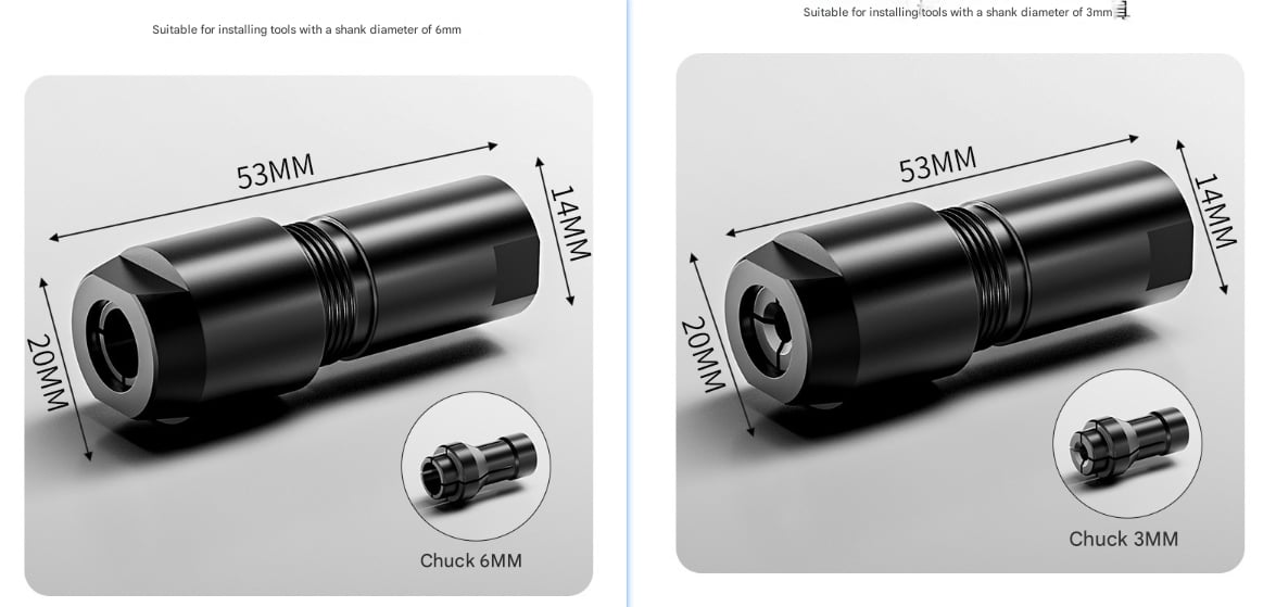🎉Angle Grinder Conversion Kit 🔧 3mm/6mm Dual Collet – 100-type angle grinder Adapter for Carving & Polishing