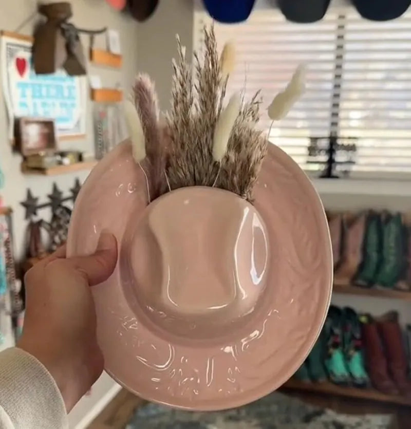 🔥Last Day 49% OFF - 🤠Handmade Ceramic Cowgirl Hat Vase🌵