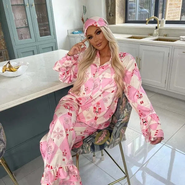 💥HOT SALE 49% OFF💥Pink CANDY Christmas Silk Pajamas