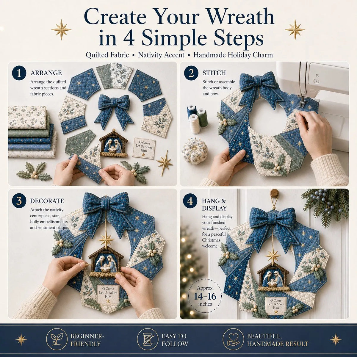 🔥LAST DAY 50% OFF - 🎄Christmas Fabric Wreath DIY Kit – A Keepsake You’ll Hang with Pride Year After Year💫