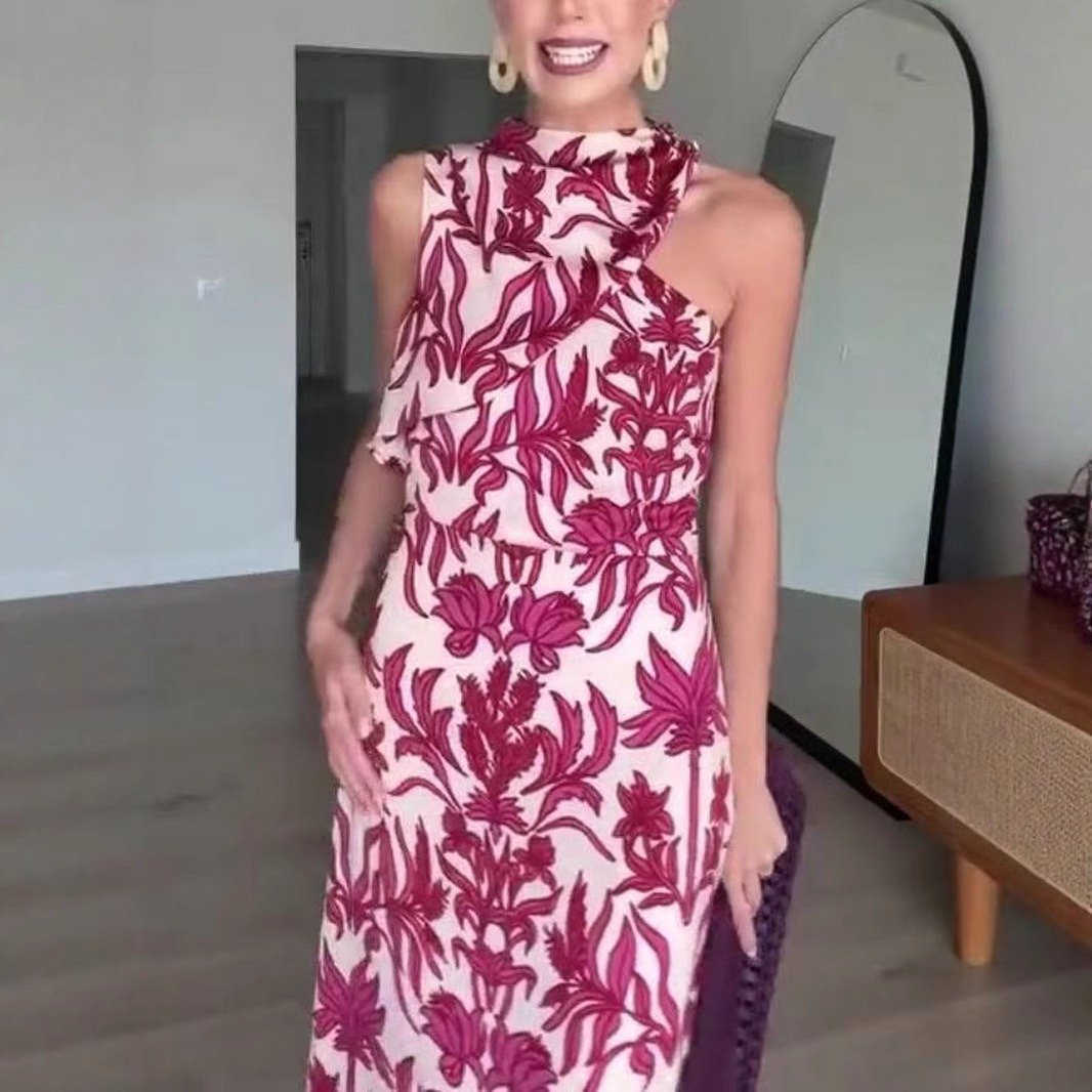 Two-Way Off-Shoulder Print Dress