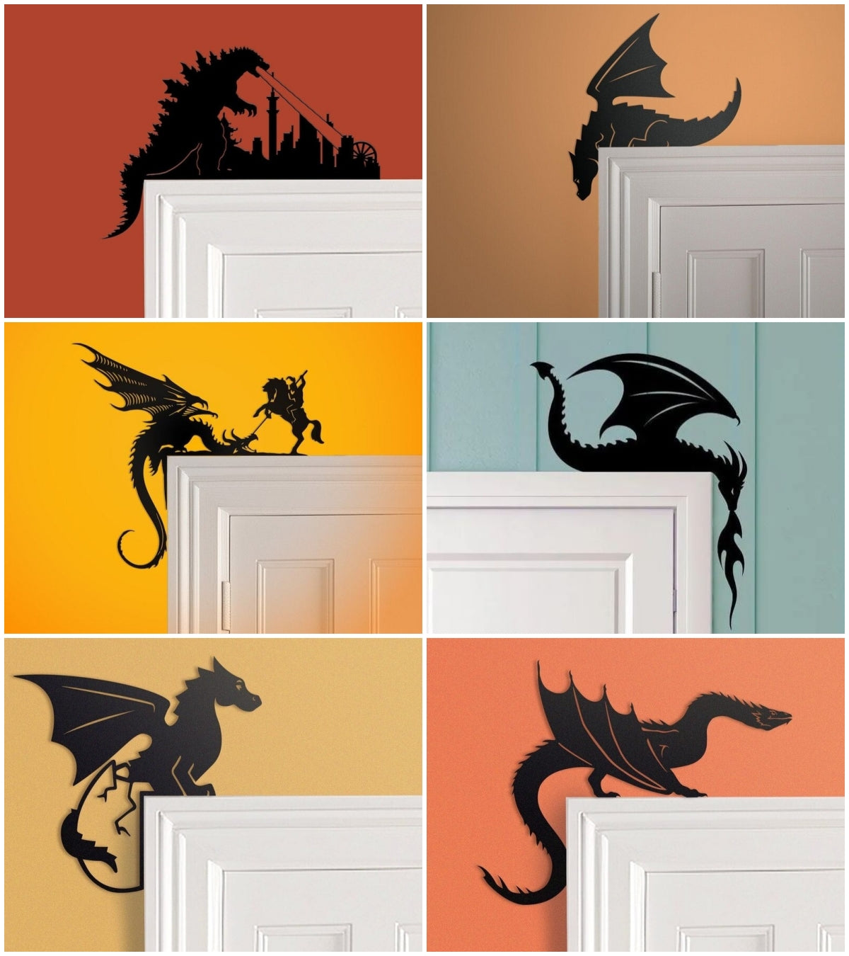 Cute Dragon Metal Door Topper
