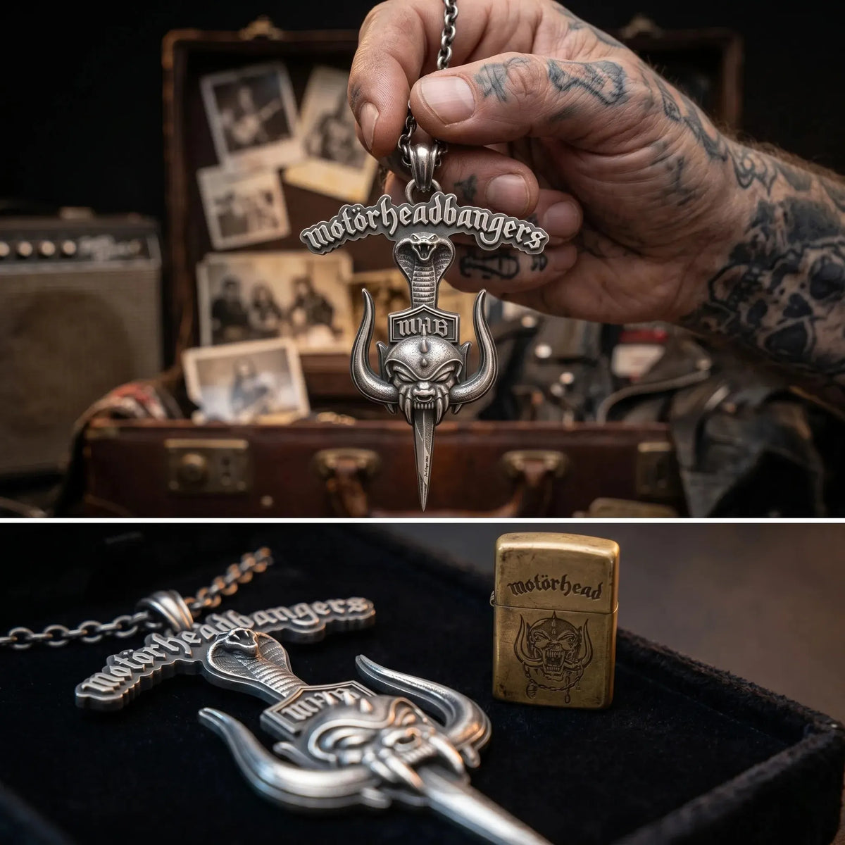 Motorheadbangers Cobra Dagger Pendant Necklace