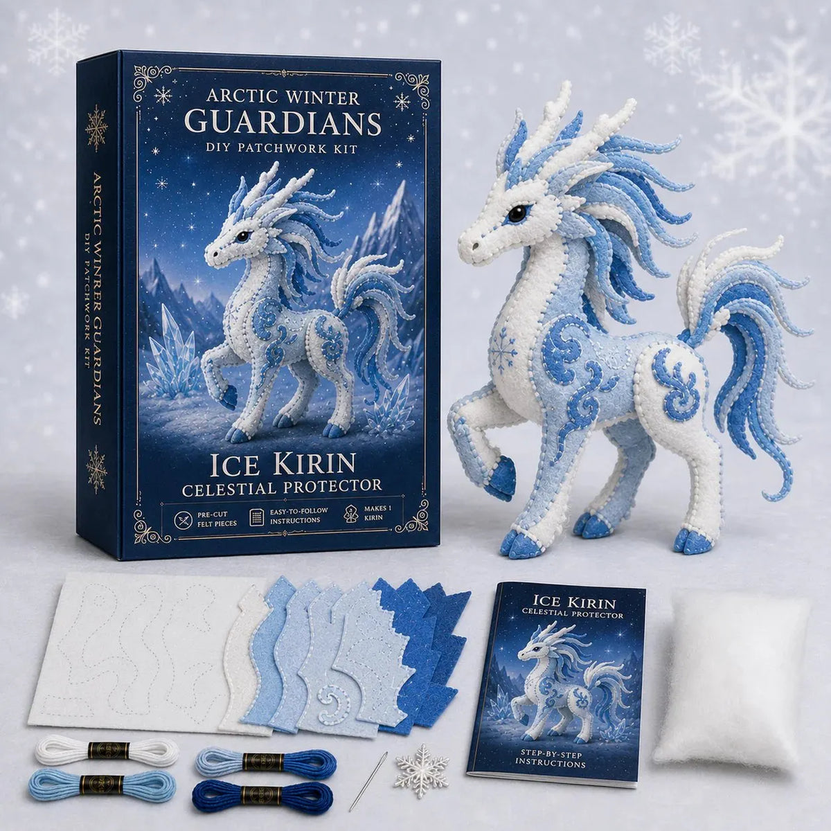 ❄️ Arctic Guardian DIY Kit – Pre‐Cut, Beginner Friendly, 3D Felt Plush 🧵