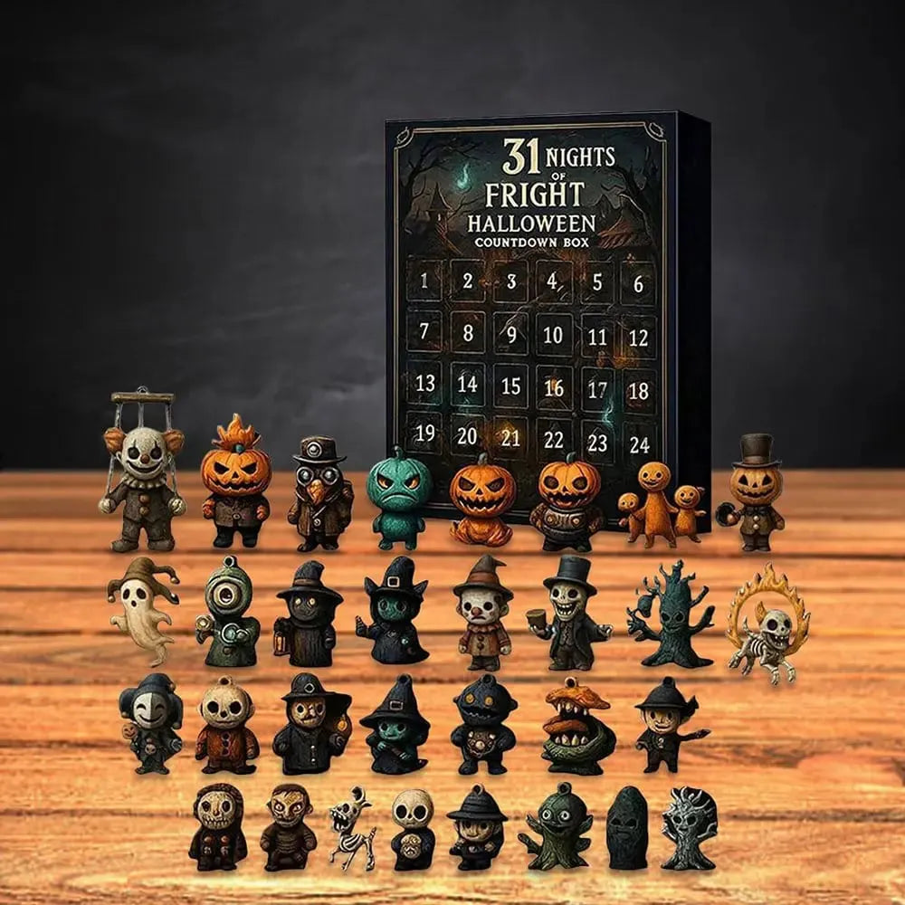 🎉31 Days Halloween Countdown Calendar – Spooky Mini Figurine Surprise Box with Collectible Horror Decorations