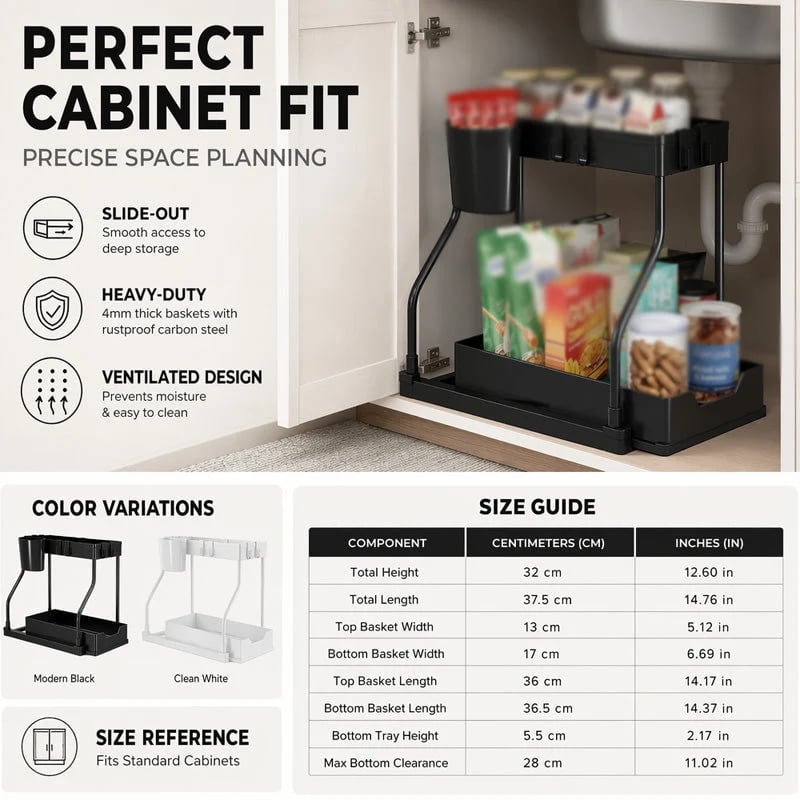 🎉2-Tier Pull-Out Under Sink Organizer