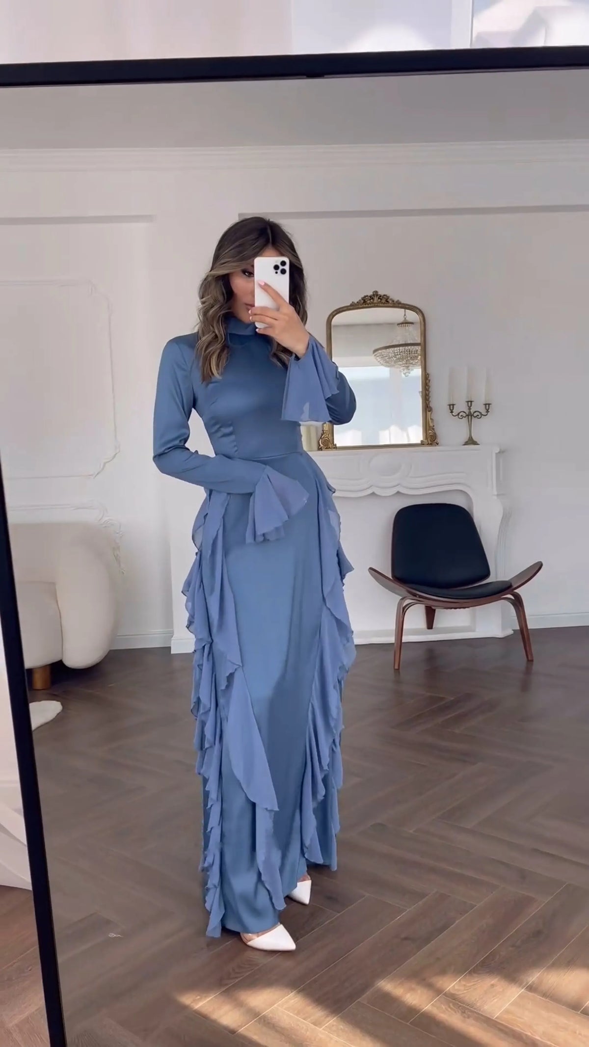 Elegant High-Waisted Patchwork Dress