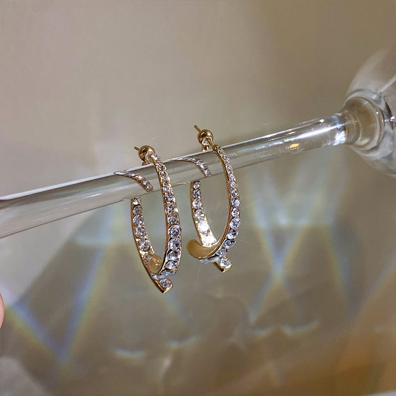 Fashionable atmospheric stud earrings geometric rhombus simple earrings