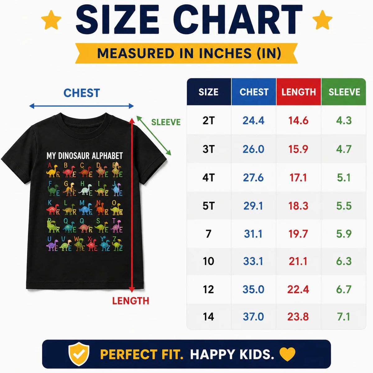 🔥 HOT SALE 🔥Boys Dinosaur Alphabet Tee🦖