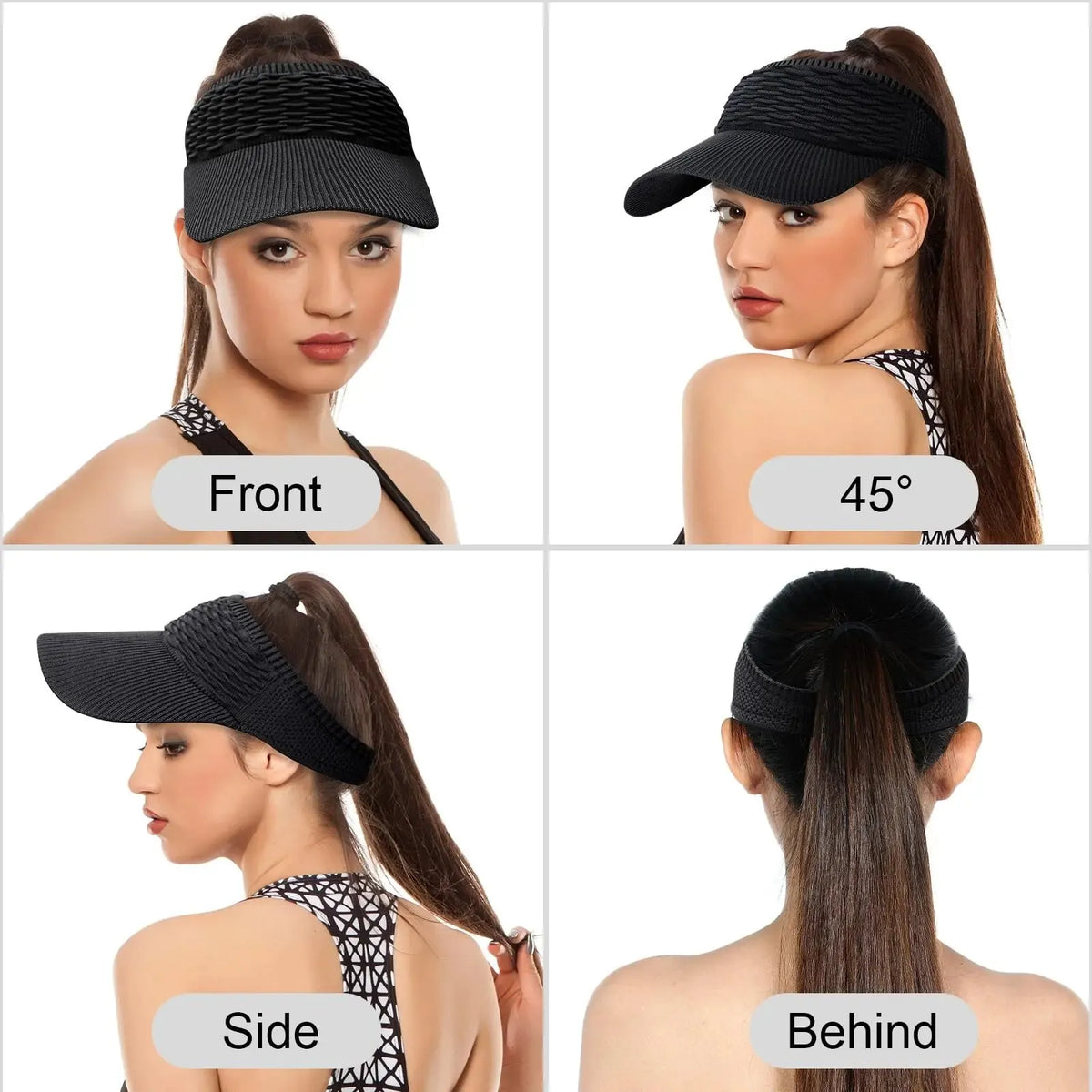 🌓49% OFF-2-Pack Women's High Ponytail Sun Visor Hats