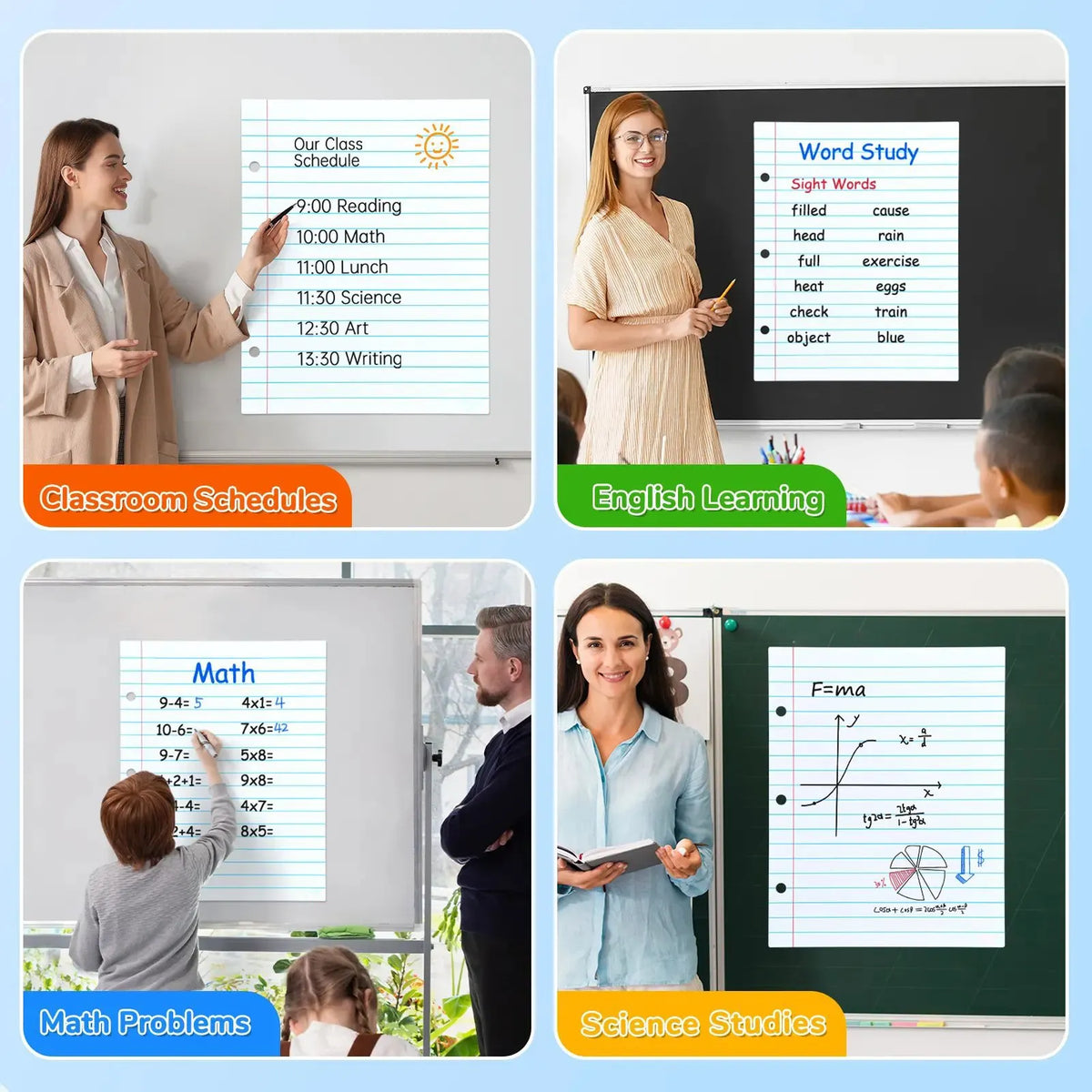 🎉📝✨Giant Magnetic Lined Paper Whiteboard 28” x 22” – 🧑‍🏫💕Perfect for Teaching, Writing Practice, To-Do Lists & Daily Planning( ✨ Write, Wipe & Reus)