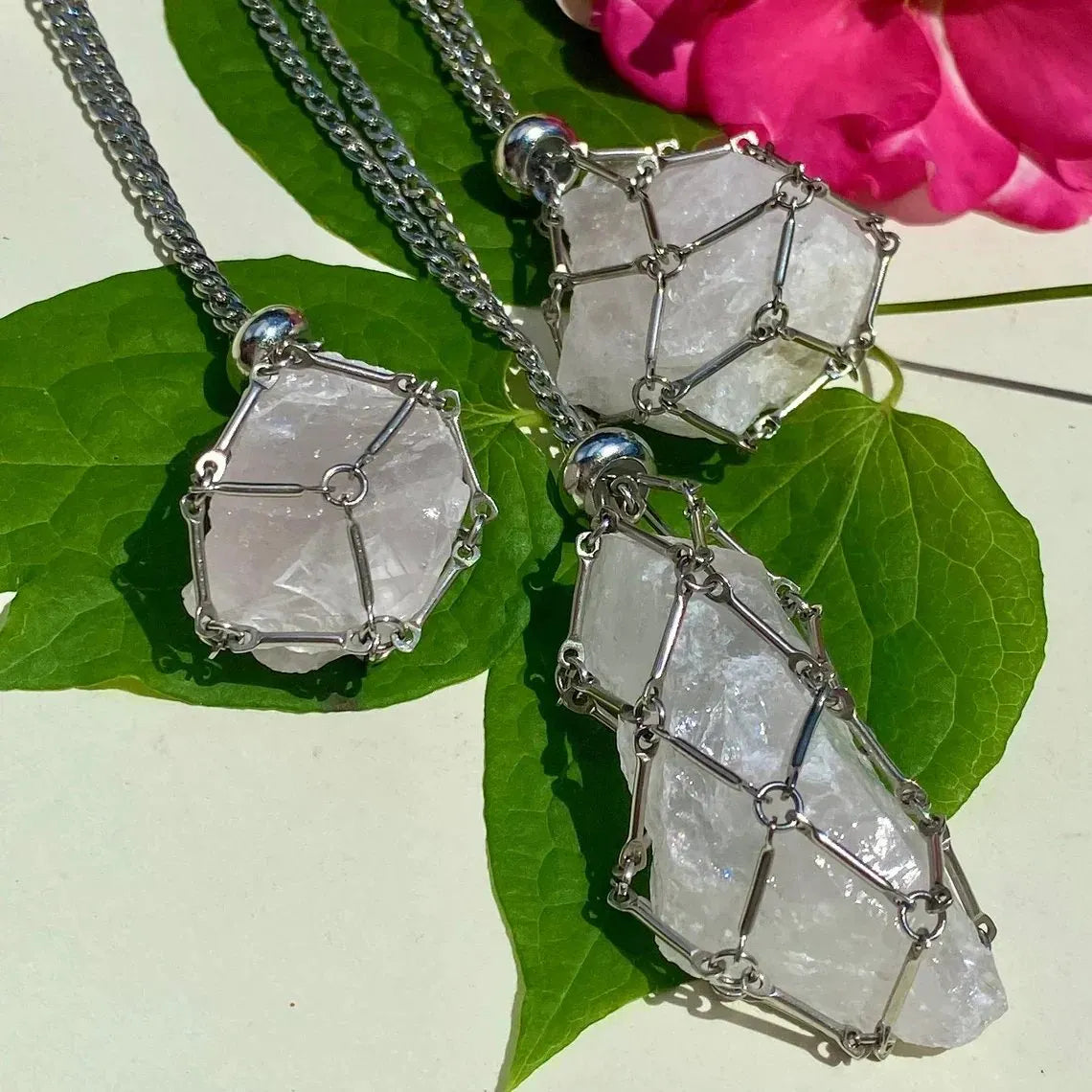 Crystal Stone Holder Necklace - Free (Crystal) Gift Included🎁