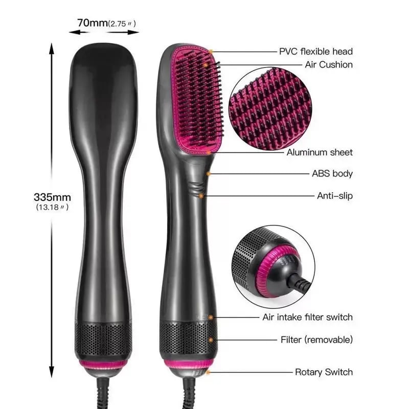 🔥 HOT SALE 🔥🔥LAST DAY 49% OFF🔥💇‍♀️3-in-1 Ionic Hair Dryer Brush ✨ One Step Hot Air Styling Brush for Straightening, Drying & Curling