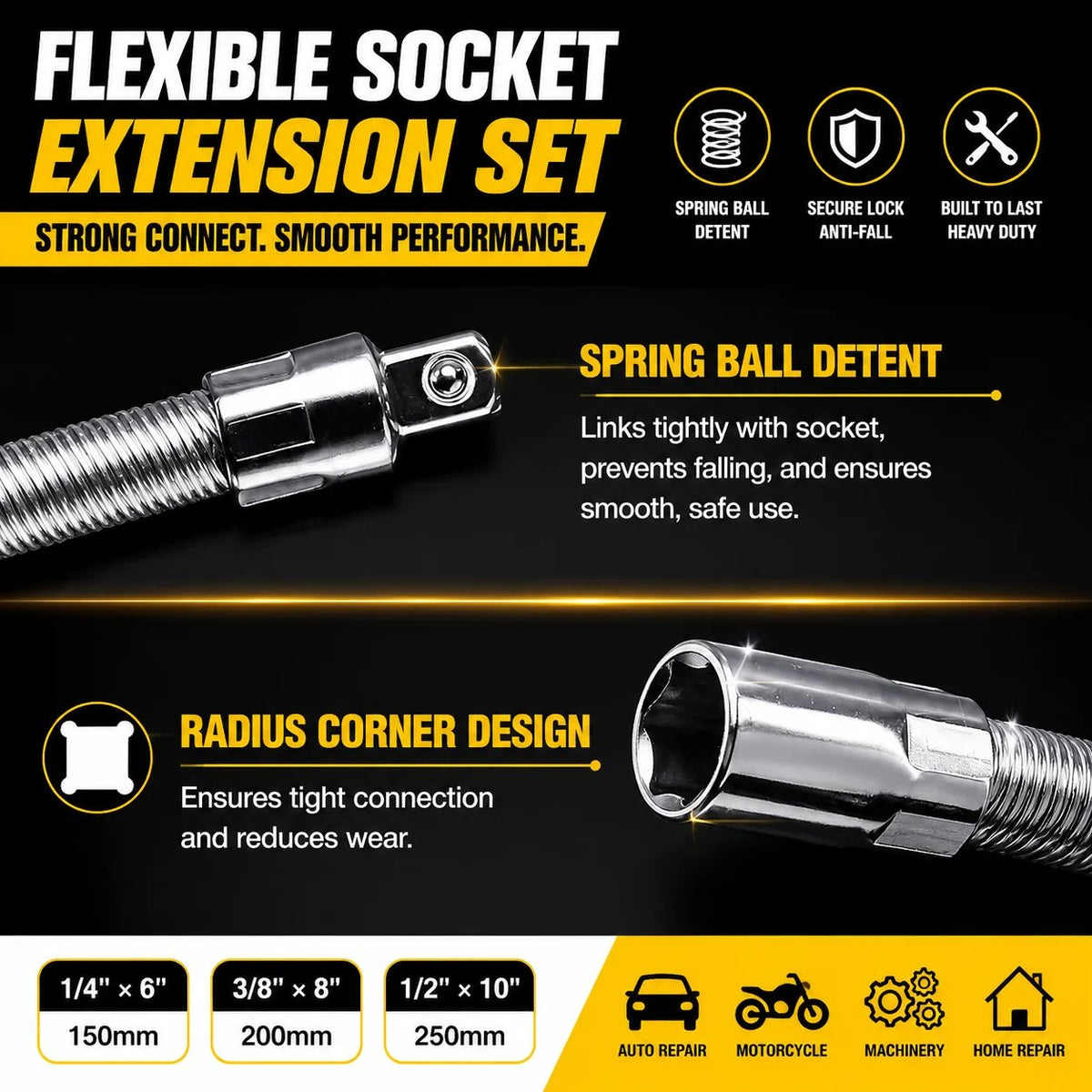 🎉Hot sell Universal Flexible Wrench Socket Tool – High Torque & Tight Space Repair Adapter