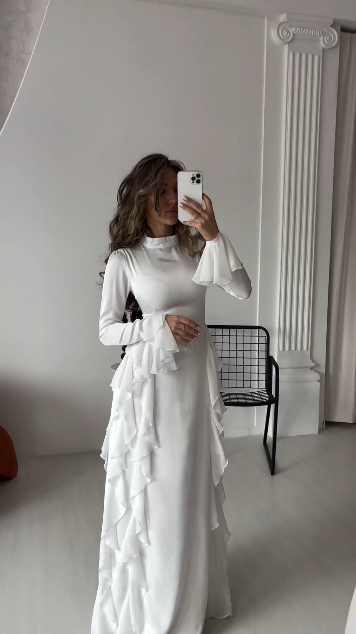 Elegant High-Waisted Patchwork Dress