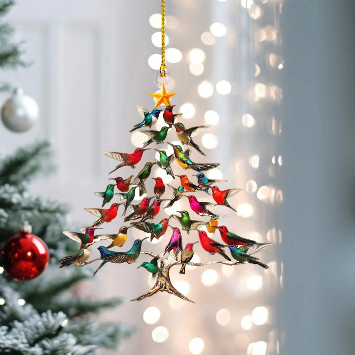 Hummingbird Christmas 2D Acrylic Ornament