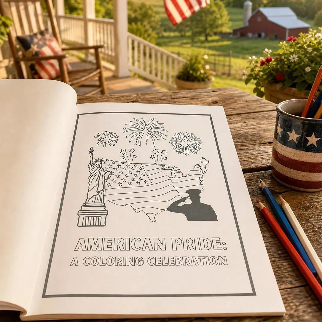 🇺🇸 American Pride Coloring Book – Patriotic 4th of July Coloring Book for Adults & Kids ✨