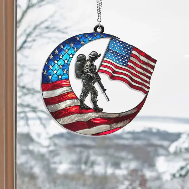 💟🇺🇸 American Military Suncatcher – A Light of Tribute for Vietnam Veterans