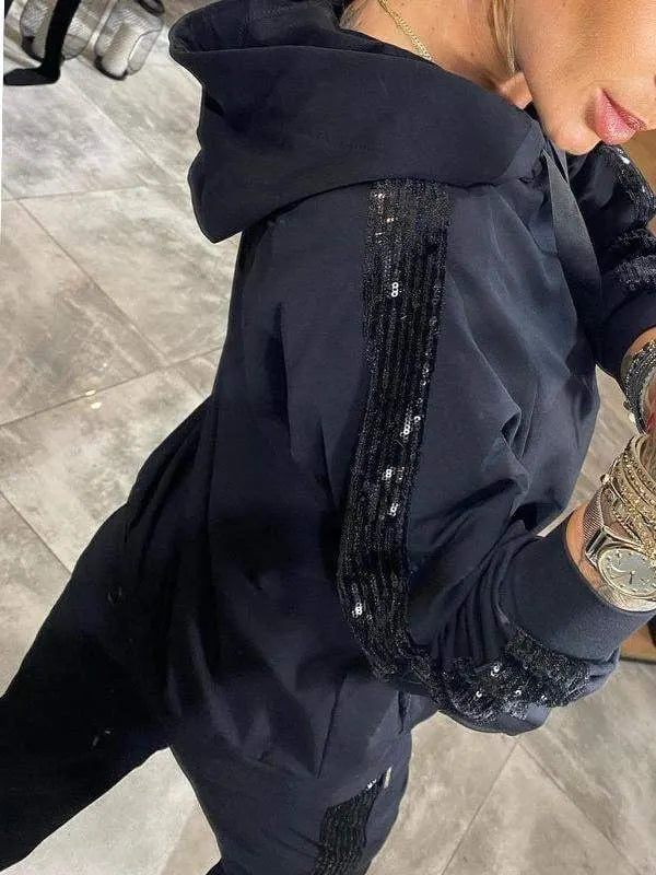 Women's Hooded Long Sequined Casual Suit✨Buy 2 Sets Free Shipping