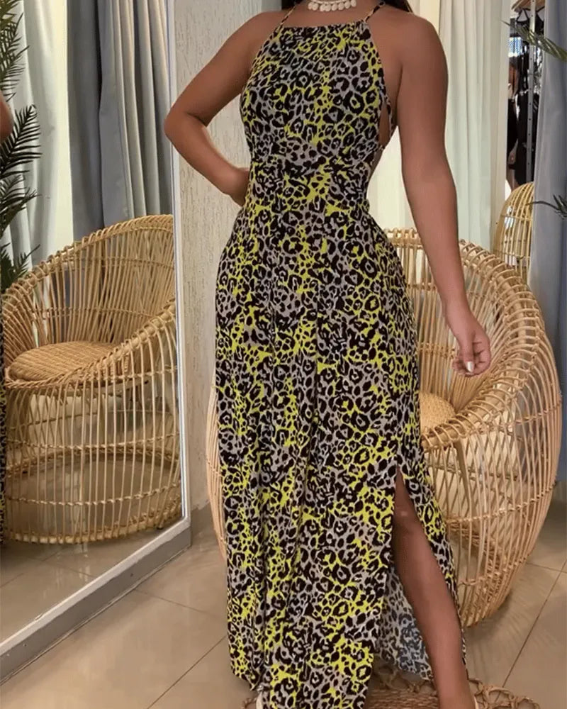 Printed Backless Dress (Hot-Sale)