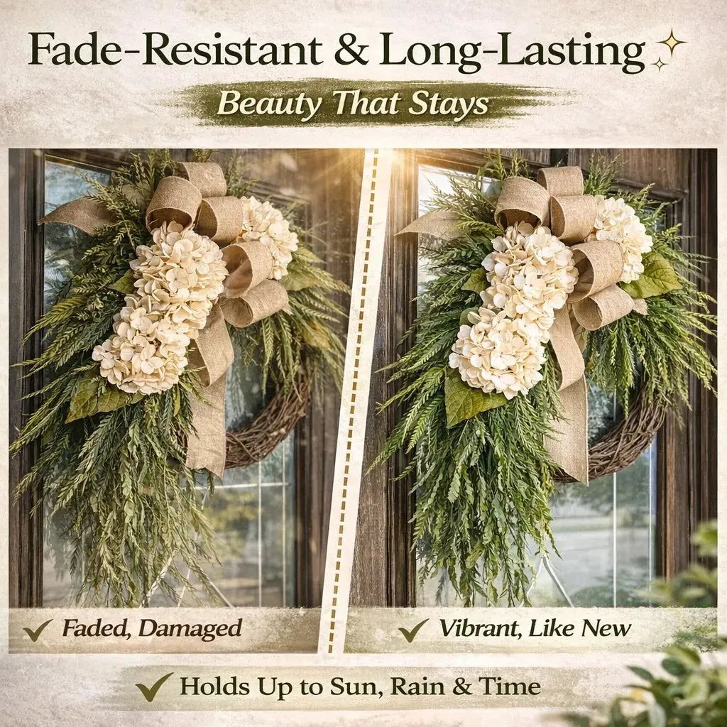 🔥HOT SALE🔥🌸Handcrafted Hydrangea Wreath – The Perfect All-Season Front Door Decor
