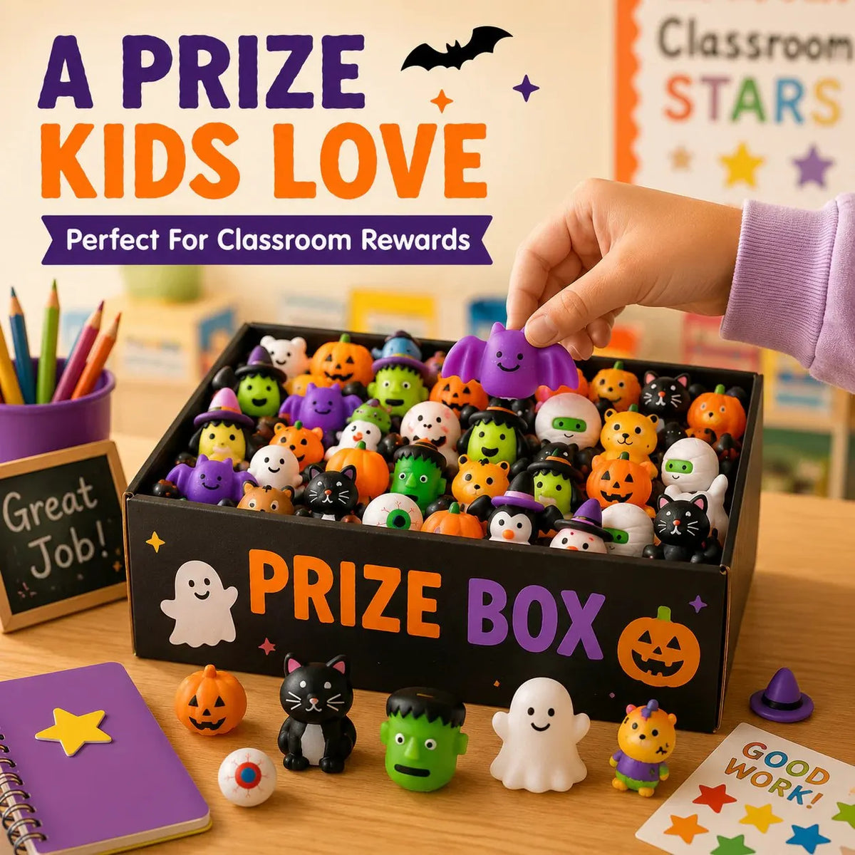 🎃 100PCS Halloween Mochi Squishy Toys – Cute Sensory Party Favors & Goodie Bag Fillers