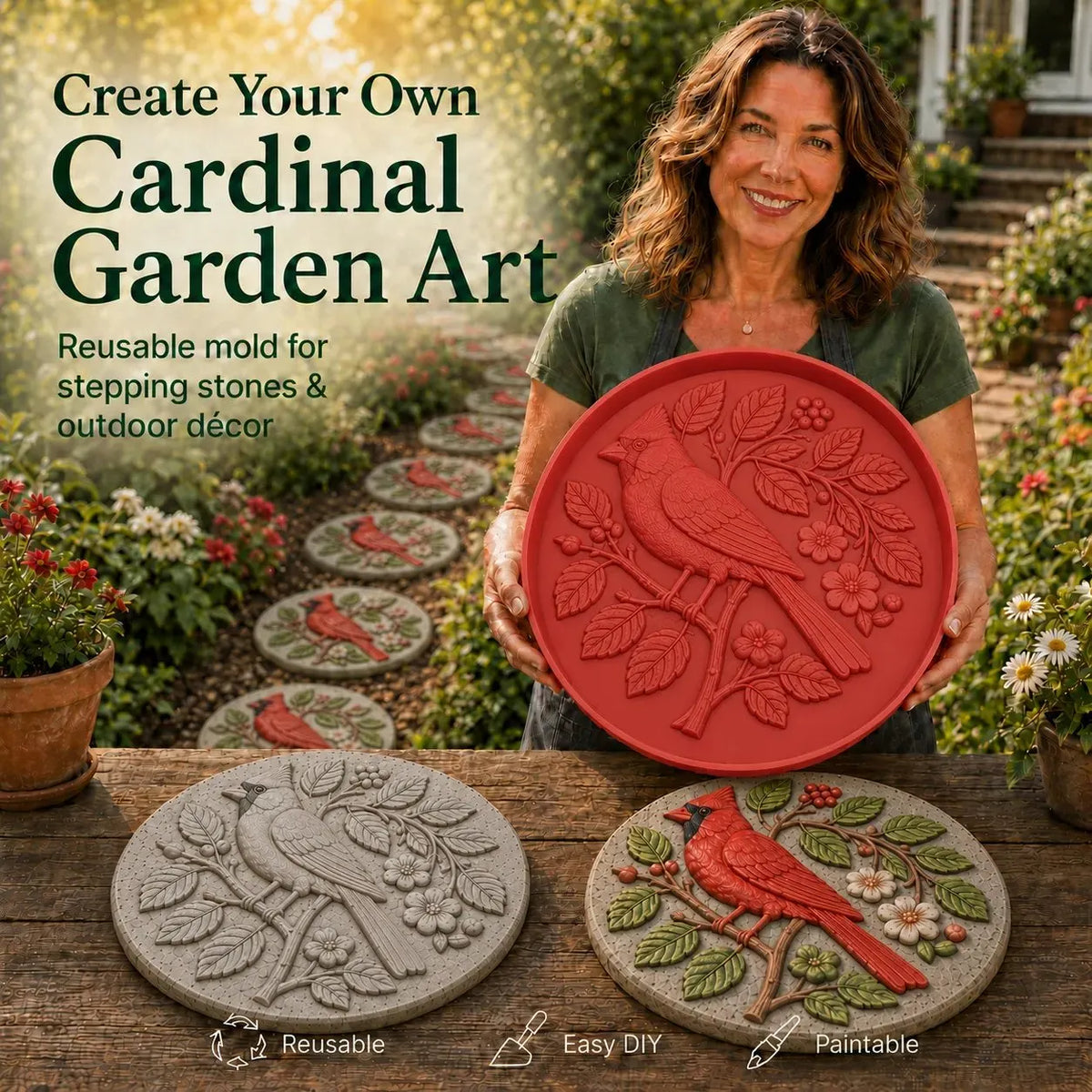 🔥HOT SALE 49% OFF✨🐦Hummingbird Garden Art Stepping Stone Mold