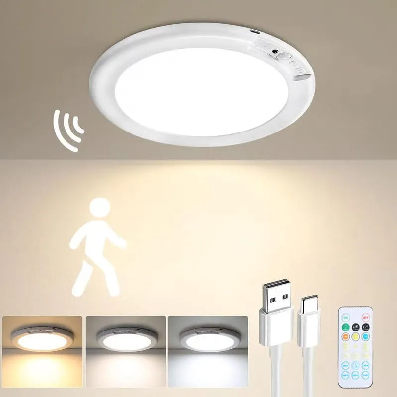 🎁LAST DAY 49% OFF🔌Rechargeable Magnetic Wireless Motion Sensor Ceiling Light with Remote💡