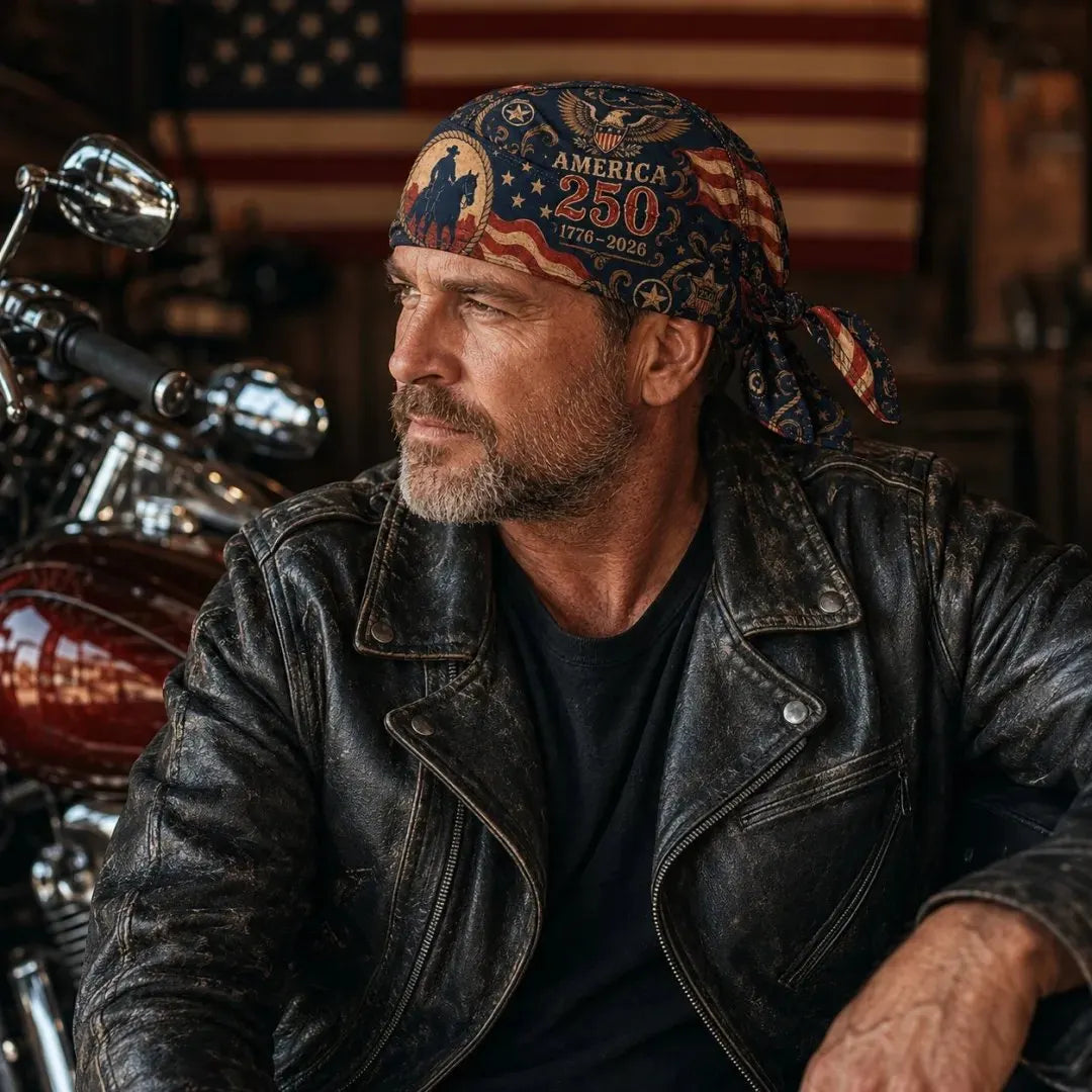 🔥LAST DAY 50% OFF - 🦅America 250 Cycling Pirate Hat / Biker Headwrap🧢