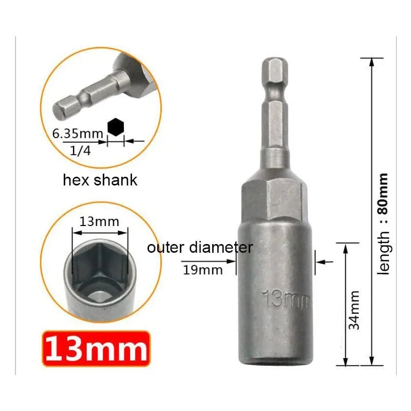 Extra Deep Hex Bit Socket Bolt Nut Driver Bit Set